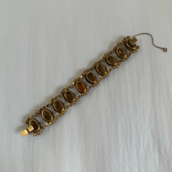 Vintage Amber Rhinestone Bracelet - Picture 5 of 6
